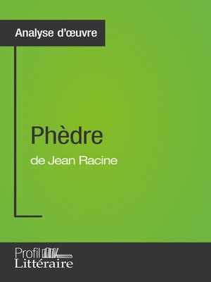 cover image of Phèdre de Jean Racine (Analyse approfondie)